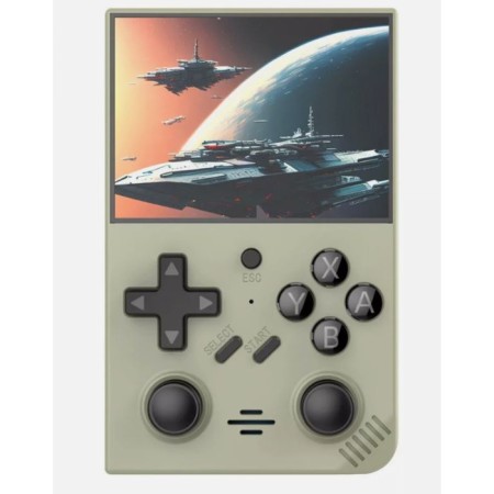 DR35 Plus Taşınabilir Retro Oyun Konsolu Linux Sistemi 64G Kart 15000+ Oyun, 3.5 inç IPS Ekran Şeffaf Yeşil