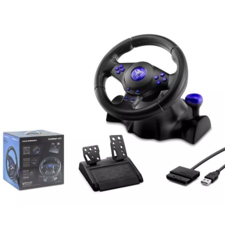 HADRON VW9803 OYUNCU DİREKSİYON SETİ 180° 3IN1 PS3/PS2/PC SİYAH