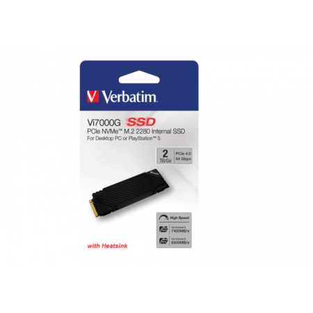 Verbatim 2TB i7000G 7000MB - 6500MB Playstation 5 Uyumlu M2 NVMe PCIe Gen 4 SSD