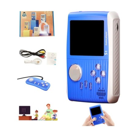 S1 3.0 Inç Taşınabilir Video Oyun Konsolu Dahili 666 Oyun Retro Oyun Konsolu Iki Oyun Kumandası