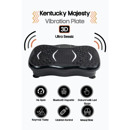 3D 5 Programlı Titreşimli Spor Kondisyon Fitness Egzersiz Aleti Vipration Plates Siyah