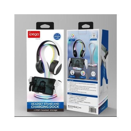 PS5 Portal Uyumlu Şarj İstasyonu Kulaklık Tutuculu RGB Stand  İpega PG-P5P23