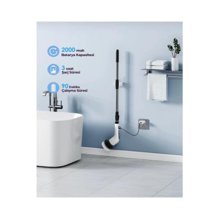 Duhan S9 Şarjlı Dijital Temizlik Fırçası 9 Farklı Başlıklı