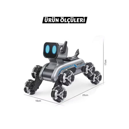 JIN-2950 ROBOT KÖPEK BİLEKTEN KONT 2 4G 8 TEKER MÜZİKLİ VE LED IŞIKLI